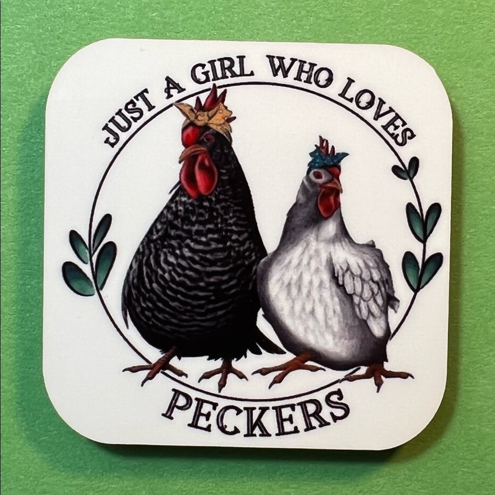 Chicken, Just A Girl Who Loves, Refrigerator Magnet, New.